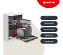 SHARP QW-DX41F47EW Full-size Dishwasher - White thumbnail 3