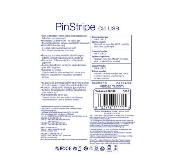 Verbatim PinStripe USB Flash Drive 16GB Black - Image 5
