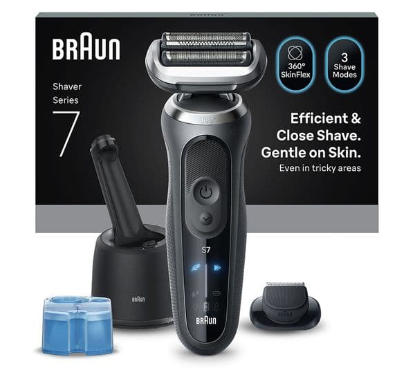 BRAUN Series 7 72-G7200CC Wet & Dry Foil Shaver & 4-in-1 SmartCare Centre - Grey - Image 1