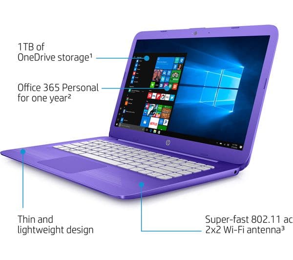 HP Stream 14-ax053sa 14" Laptop - Purple - Image 2