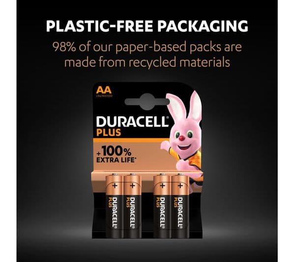 DURACELL Plus AA Alkaline Batteries - Pack of 4 - Image 7