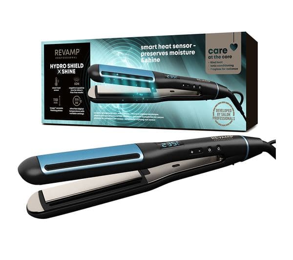 REVAMP Hydro Shield X Shine Ceramic Hair Straightener - Black - Image 1