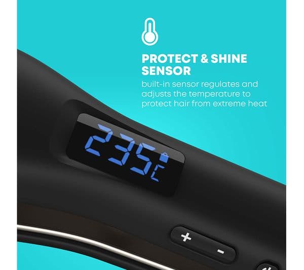 REVAMP Hydro Shield X Shine Ceramic Hair Straightener - Black - Image 2