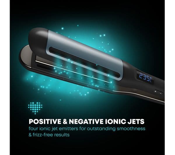REVAMP Hydro Shield X Shine Ceramic Hair Straightener - Black - Image 3