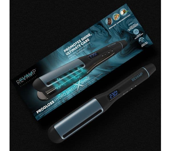 REVAMP Hydro Shield X Shine Ceramic Hair Straightener - Black - Image 6