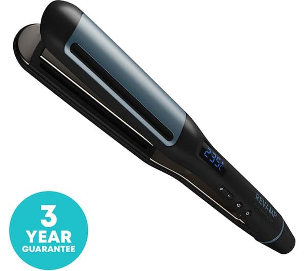 REVAMP Hydro Shield X Shine Ceramic Hair Straightener - Black - Image 7