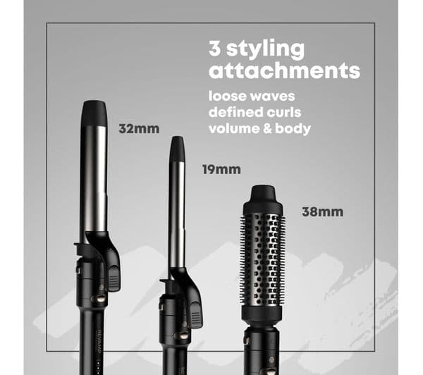 REVAMP Multi Style Revolve 3-in-1 Rotating Hair Styler - Black & Gold - Image 5