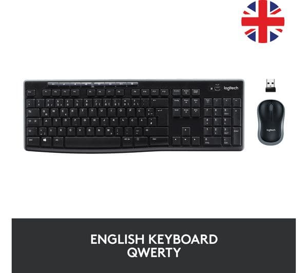 Logitech MK270 Keyboard Mouse Set Black - Image 2