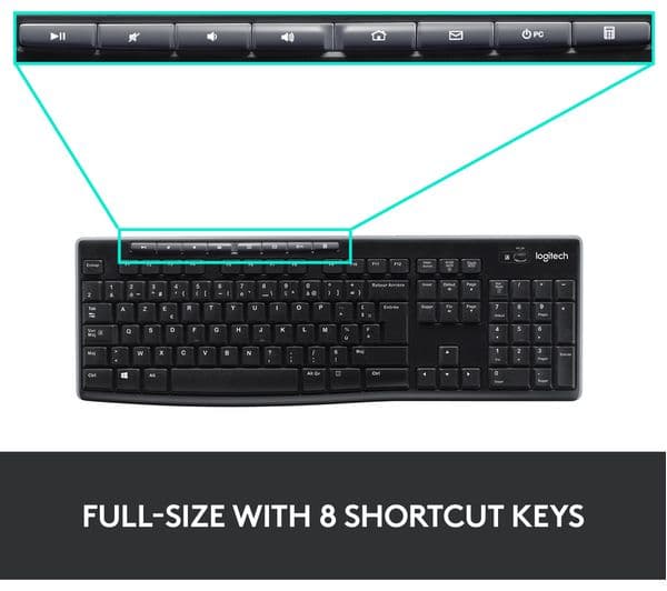 Logitech MK270 Keyboard Mouse Set Black - Image 5