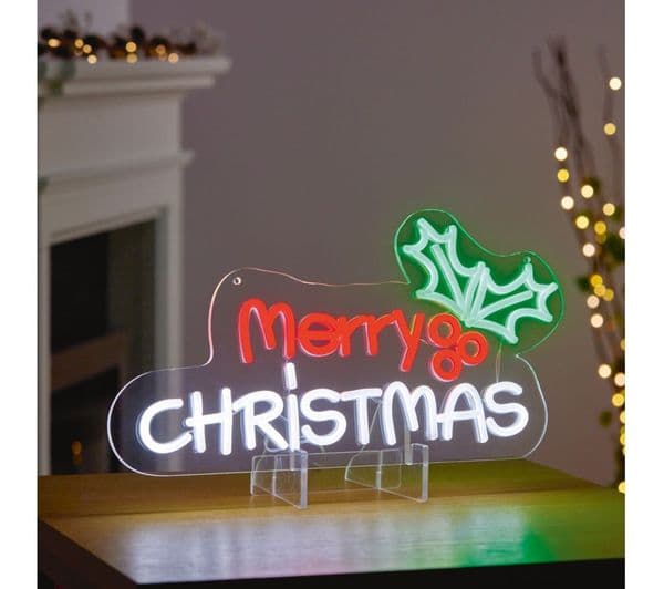 PREMIER 40 cm Merry Christmas Hanging Neon Sign - Image 4