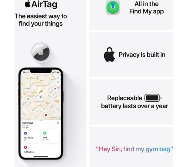 Apple AirTag Bluetooth Tracker - Pack of 4 - Image 2