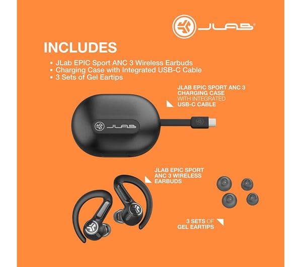 JLAB Epic Air Sport ANC 3 Black - Image 10