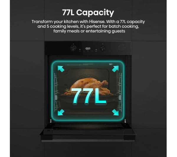 HISENSE Hi4 BlackLine BSA66226ADBGUK Electric Steam Oven - Jet Black - Image 3