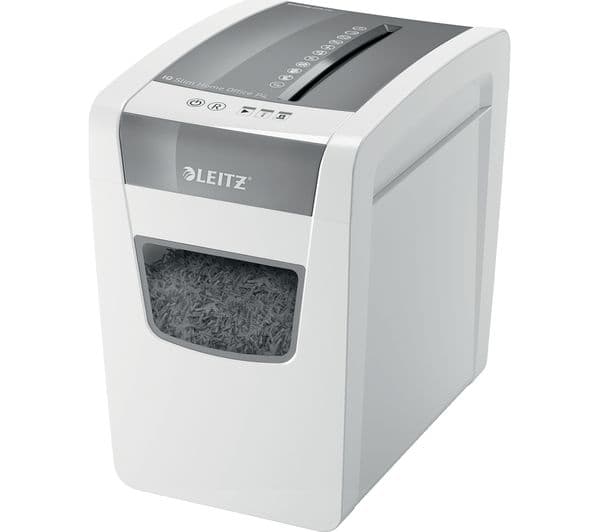 LEITZ IQ Slim Home Office Cross Cut Paper Shredder - Image 1