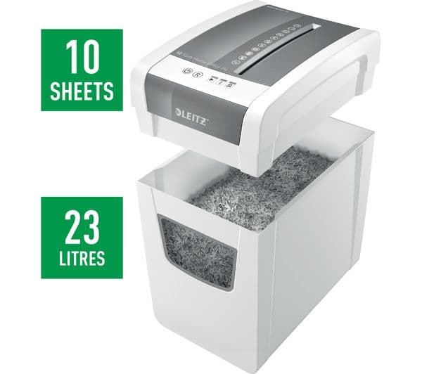 LEITZ IQ Slim Home Office Cross Cut Paper Shredder - Image 4