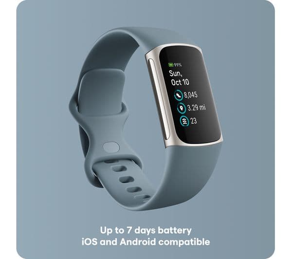 FITBIT Charge 5 Fitness Tracker - Steel Blue, Universal - Image 2
