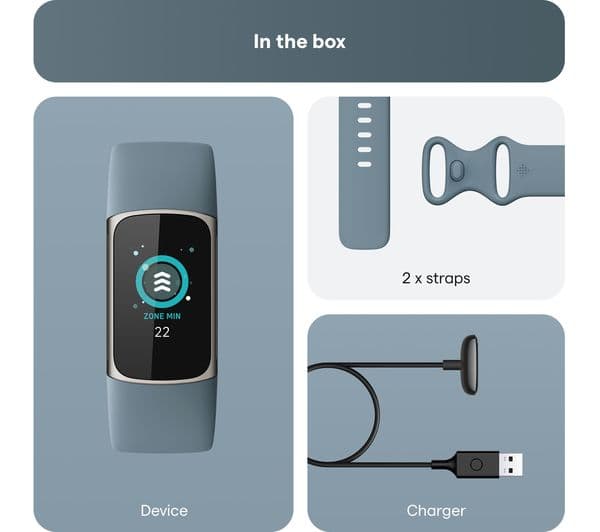FITBIT Charge 5 Fitness Tracker - Steel Blue, Universal - Image 7