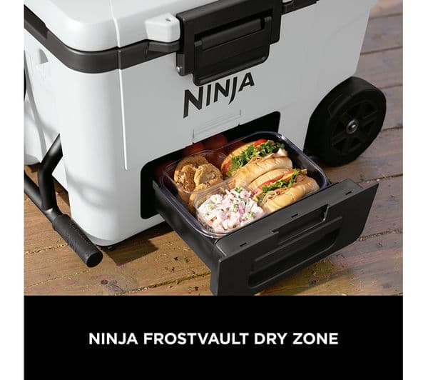 Ninja FB245UKWH FrostVault 42L Wheeled Cooler with Dry Zone - Cloud White - Image 4