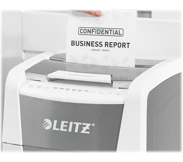 LEITZ IQ AutoFeed Office 300 P4 Cross Cut Paper Shredder - Image 2