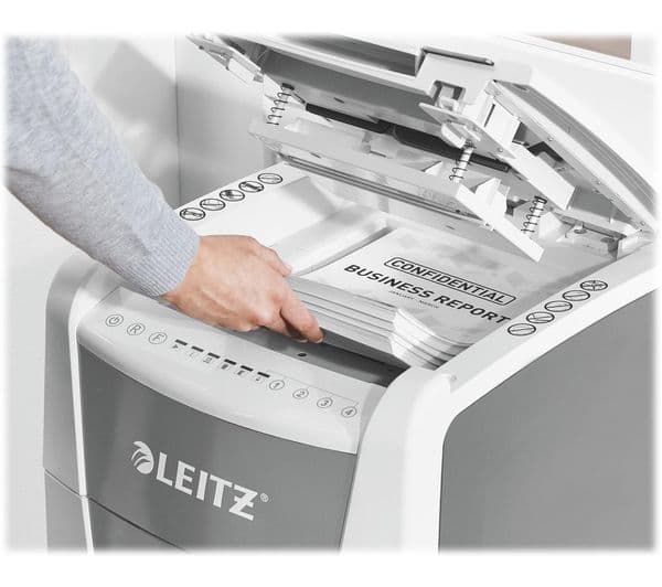 LEITZ IQ AutoFeed Office 300 P4 Cross Cut Paper Shredder - Image 3