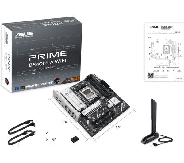 ASUS PRIME B840M-A WiFi Motherboard Black - Image 2