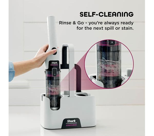 Shark StainForce HX100UKT Cordless Stain Destroying Spot Cleaner 100W Self Cleaning - White - Image 9