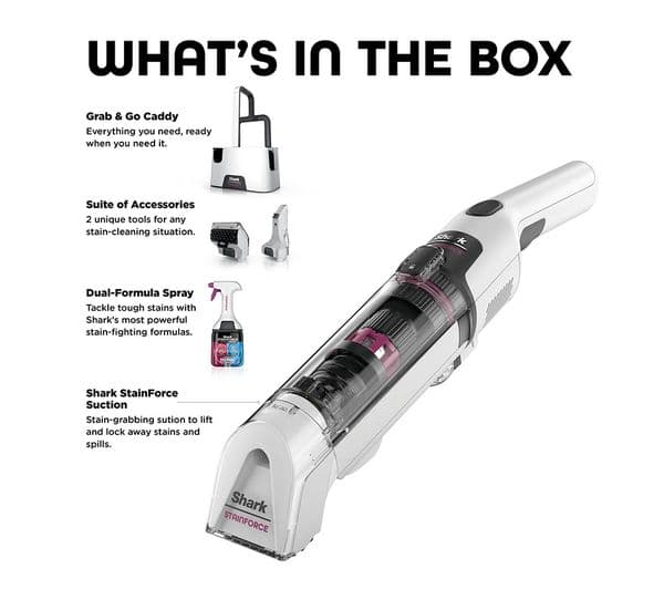 Shark StainForce HX100UKT Cordless Stain Destroying Spot Cleaner 100W Self Cleaning - White - Image 10