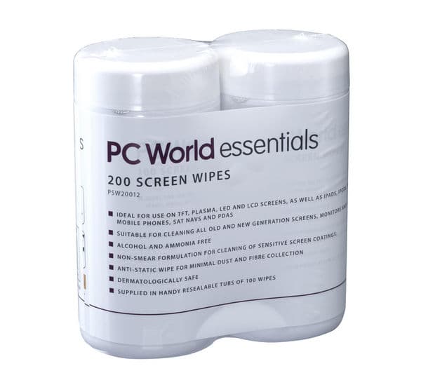 ESSENTIALS PSW20012 Screen Wipes - 2 packs of 100 - Image 2