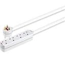 LOGIK L4WAY2T18 4-Socket Extension Lead - 2 m, Twin Pack thumbnail 1