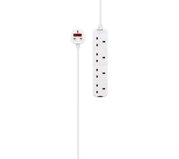 LOGIK L4WAY2T18 4-Socket Extension Lead - 2 m, Twin Pack - Image 2