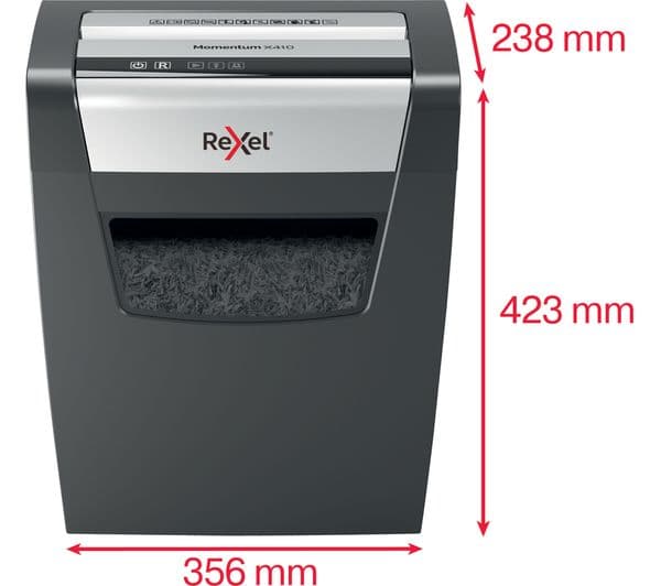 REXEL Momentum X410 Cross Cut Paper Shredder - Image 3