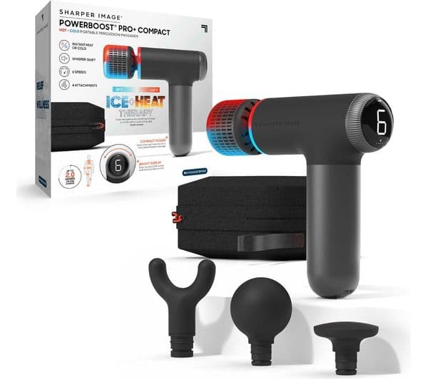 SHARPER IMAGE Powerboost Pro Plus Compact Hot and Cold Massager - Black