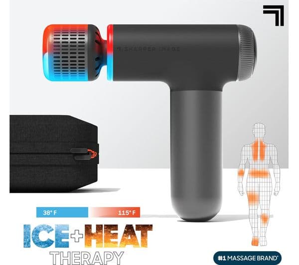 SHARPER IMAGE Powerboost Pro Plus Compact Hot and Cold Massager - Black - Image 4