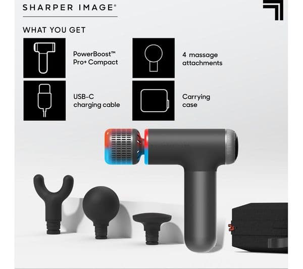 SHARPER IMAGE Powerboost Pro Plus Compact Hot and Cold Massager - Black - Image 5