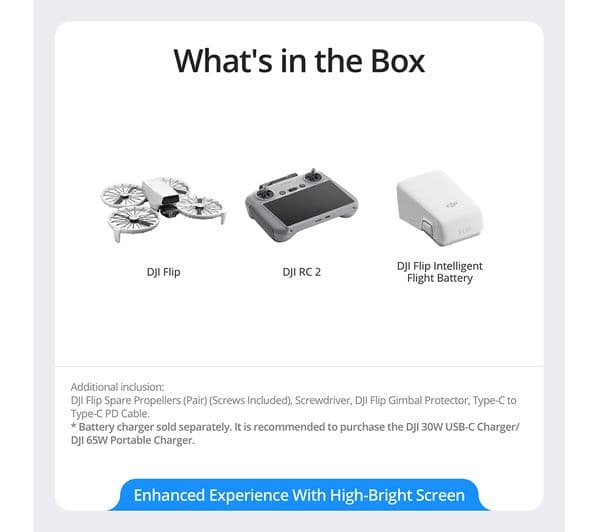 DJI Flip Fly More Combo with RC 2 Screen Remote Controller - Grey - Image 2