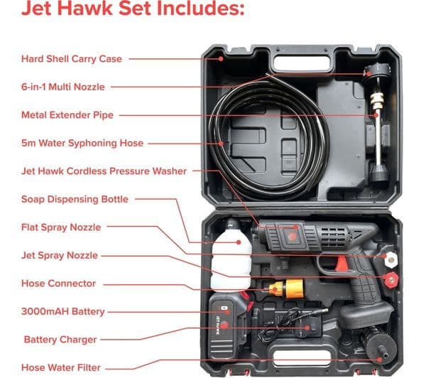 JET HAWK Portable Cordless Pressure Washer - 15 bar - Image 5