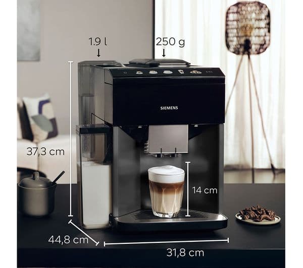 SIEMENS TQ515GB9 EQ500 Bean to Cup Fully Automatic Coffee Machine - Piano Black - Image 2