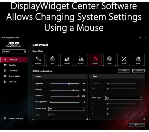 ASUS PG49WCD Wide Quad HD 49" Curved QD-OLED Gaming Monitor - Black - Image 5