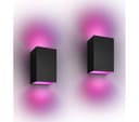 PHILIPS HUE White and Color Ambiance Resonate Smart Outdoor LED Wall Lamp - Black, Twin Pack thumbnail 4