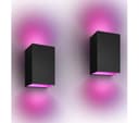 PHILIPS HUE White and Color Ambiance Resonate Smart Outdoor LED Wall Lamp - Black, Twin Pack thumbnail 5