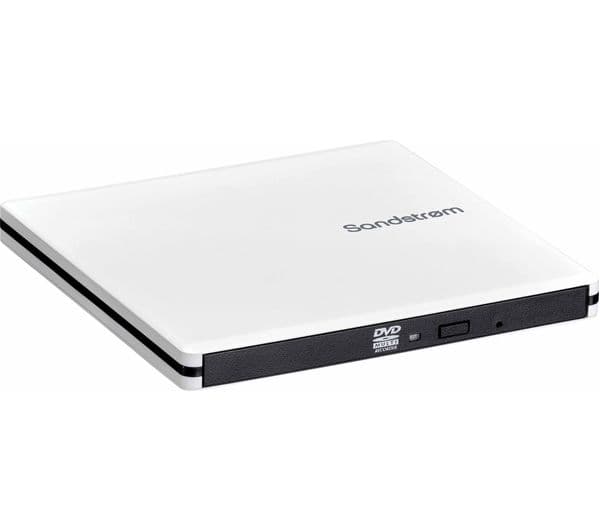 SANDSTROM SEDVDWH26 Ultra Slim External CD/DVD Writer - White - Image 1