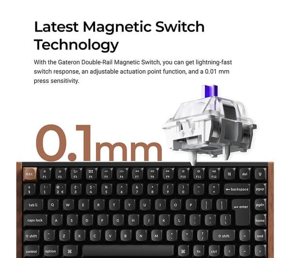 Keychron K2 HE Wireless Mechanical Keyboard Black - Image 3