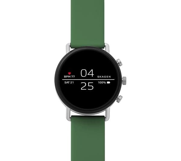 SKAGEN Falster 2 Smartwatch - Green, Silicone Strap - Image 1