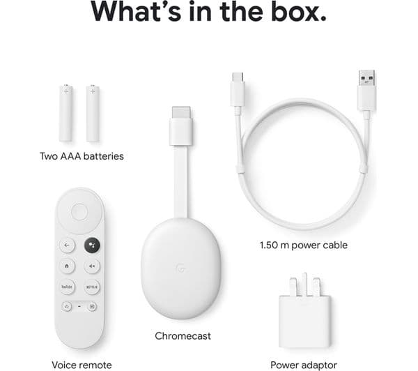 GOOGLE Chromecast HD with Google TV - Snow - Image 6