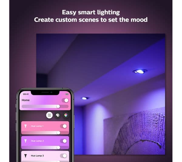 PHILIPS HUE White & Colour Ambiance Smart LED Spotlight - GU10, Triple Pack - Image 4
