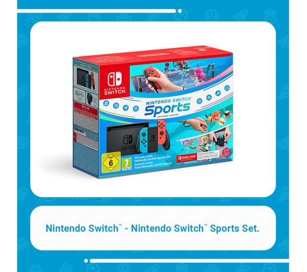 Nintendo Switch Neon Red & Blue with Sports & Nintendo Switch Online 12 Month Membership - Image 2