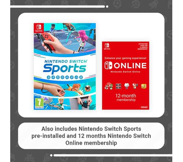 Nintendo Switch Neon Red & Blue with Sports & Nintendo Switch Online 12 Month Membership - Image 3