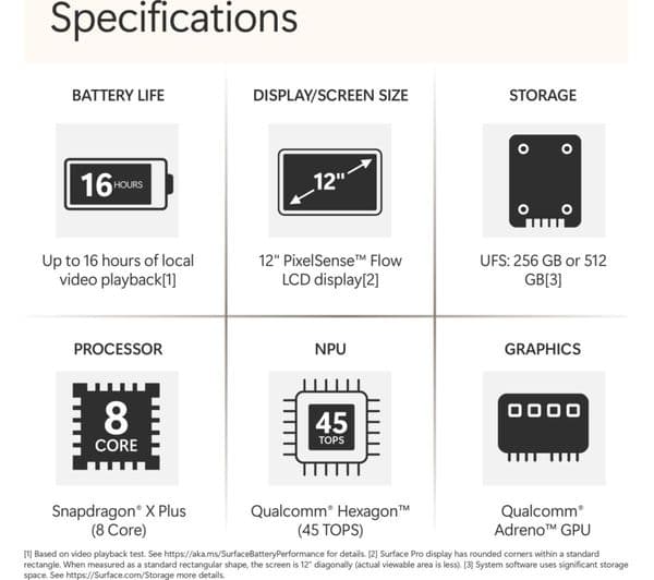 Microsoft Surface Pro 2-in-1 Touchscreen Snapdragon X Plus 256GB Platinum - Image 7