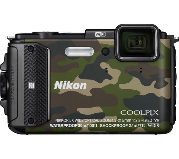 NIKON COOLPIX AW130 Tough Compact Camera - Camouflage - Image 1
