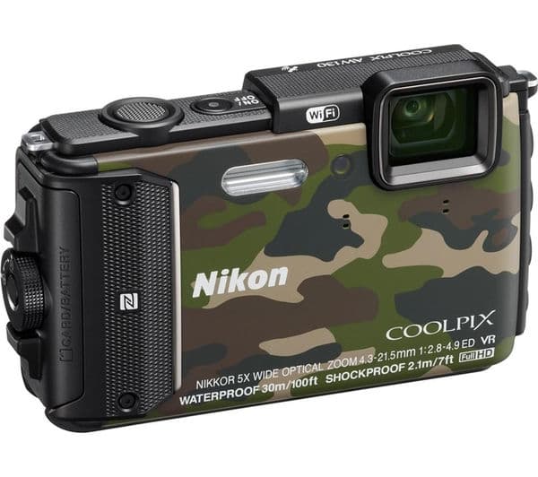 NIKON COOLPIX AW130 Tough Compact Camera - Camouflage - Image 3